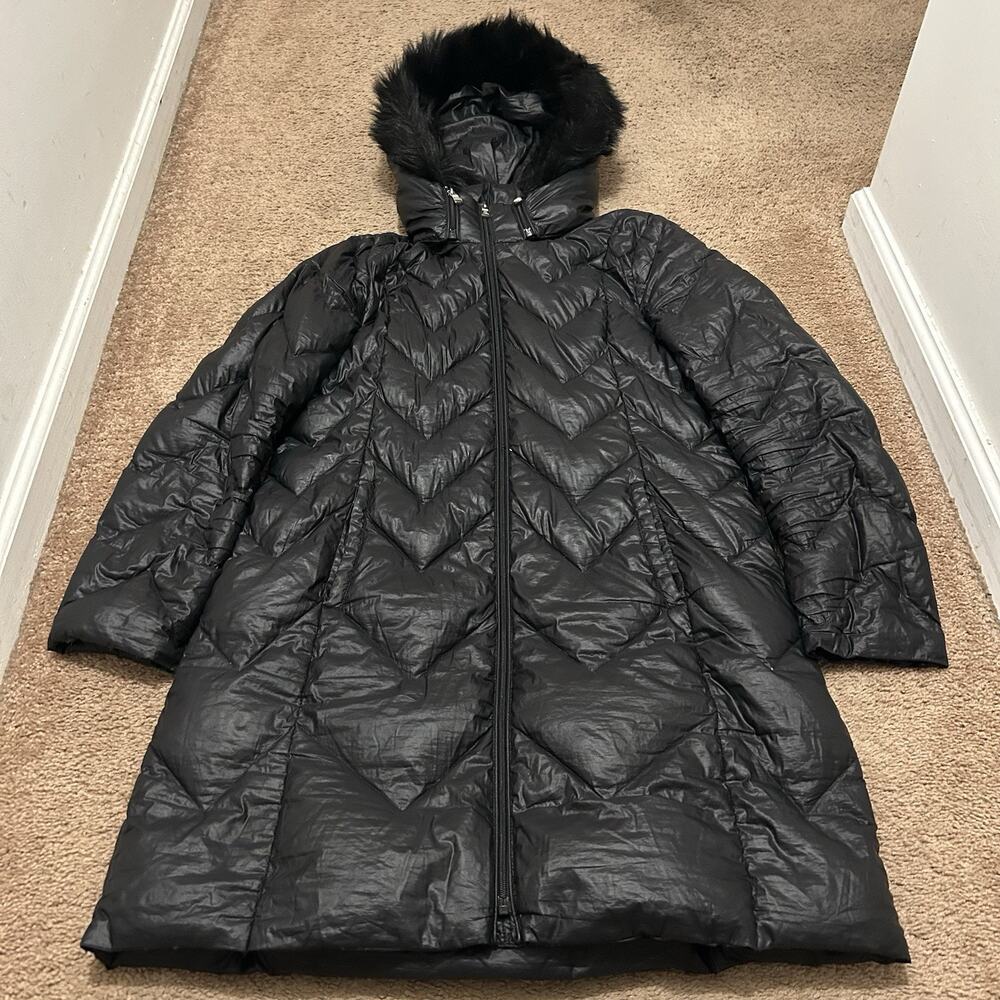 Lauren Ralph Lauren 90/10 Down Feather Long Puff Parka W Detachable Hood Size M